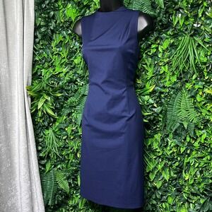 Antonio Melani Dress Size 8 Navy Blue Sleeveless Sheath Cocktail Career 3450